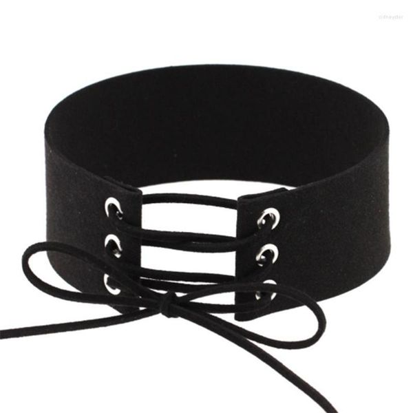 Choker Bijoux Sexy Harajuku Lace Up Frauen Schmuck Punk Gothic Halskette Vintage Samt Leder Collares Anime HalskettenAnhänger