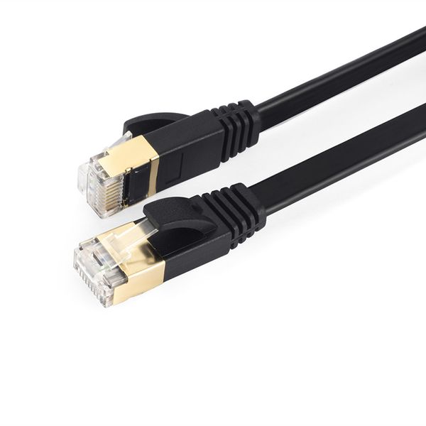 Cat 7 Ethernet-Kabel Hochgeschwindigkeit 10 Gbit/s 600 MHz, abgeschirmtes Ethernet-Kabel, LAN-Kabel mit RJ45, wetterfestes flaches Internet-Netzwerk-Patchkabel, schnelles LAN-Kabel für Gaming, P