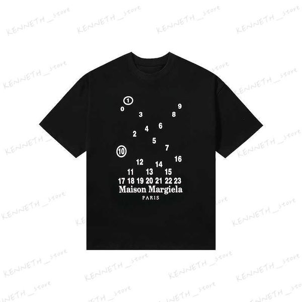 T-shirts voor heren Margiela MM6 digitale letterdruk los T-shirt met korte mouwen voor mannen en vrouwen casual sport katoen TEE T230317