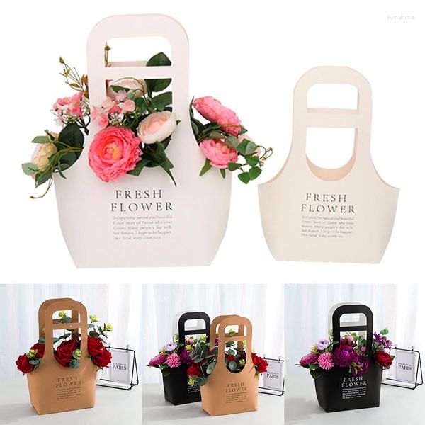 Geschenkpapier Mode Florist Rose Box Kraftpapier Hochzeit Handheld dekorative Blumen Boxen Geburtstag Party Verpackung Tasche Dekoration