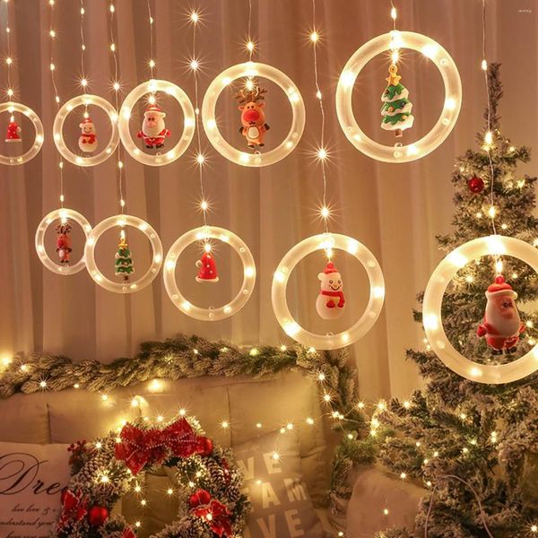 Lâmpada de parede Fun Christmas Lights Led Room Curtain String Cord