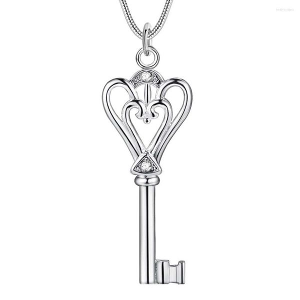 Цепи Love Heart Key Оптовое серебряное ожерелье с серебряным ожерельем.