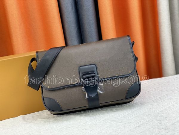 Borsa messenger da uomo di design - Motivo floreale con monogramma, custodia per laptop di lusso, borsa a tracolla alla moda M46328