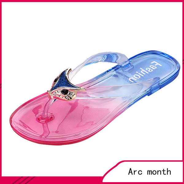 Hausschuhe Weibliche Flip-Flops frauen Flache Transparente Beac Frauen Sandalen Nicht-slip Sommer Kristall Koreanische Badezimmer Kunststoff Schuhe 41 Z0317