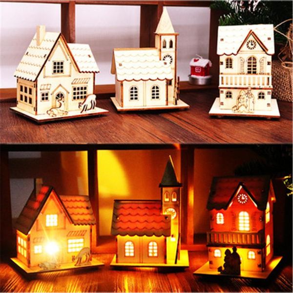 Decorações de Natal LED LED HOUSE HOUSE LUMININADA CABINE