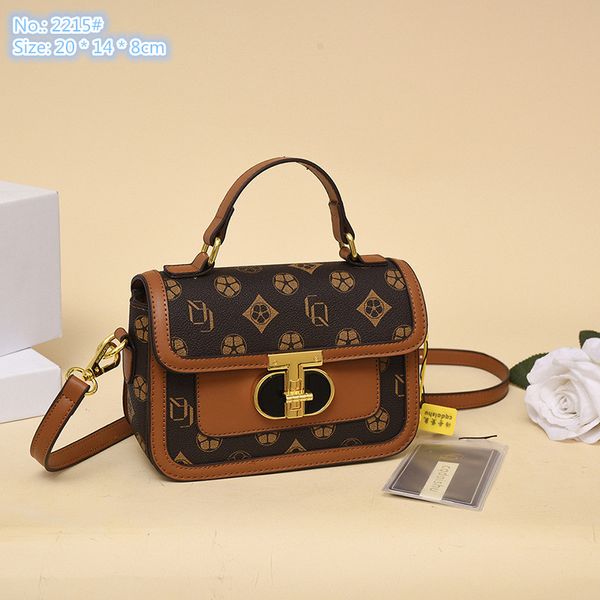 Großhandel Damen Umhängetasche 3 Farben klassisches Kontrastleder Retro-Handtasche Flip verschleißfester Moderucksack Street Fashion Goldschnalle Geldbörse 2215#