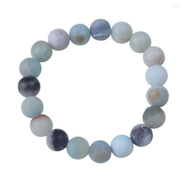 Strang Matte Amazonite Stein Perlen Heilung Balance Armreif Geschenk einfach