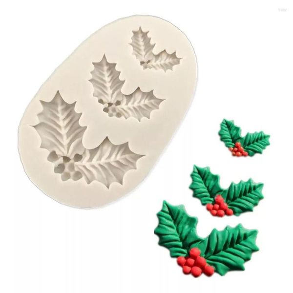 Moldes de cozimento luyou 1pc Silicone Resina Moldes de Natal Folhas de Fondant Ferramentas de Decoração de Bolo de Moldo