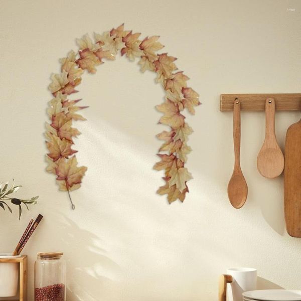 Dekorative Blumen Ahorn Rattan Umweltfreundliche Herbst Blätter Requisiten DIY Simulation Blume Rebe Haustür Dekoration Für Hochzeit