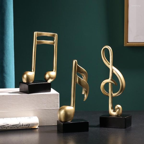 Estatuetas decorativas notas musicais homelily resina ornamentos