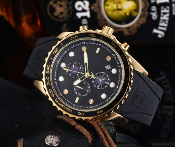 AAA Brand Black Black Silicone Quartz Fashion Motion Mens Relógios Relógios Automóvel Men Disse Dis Vester Designer Relógio atacado Presentes masculinos Wristwatch SS