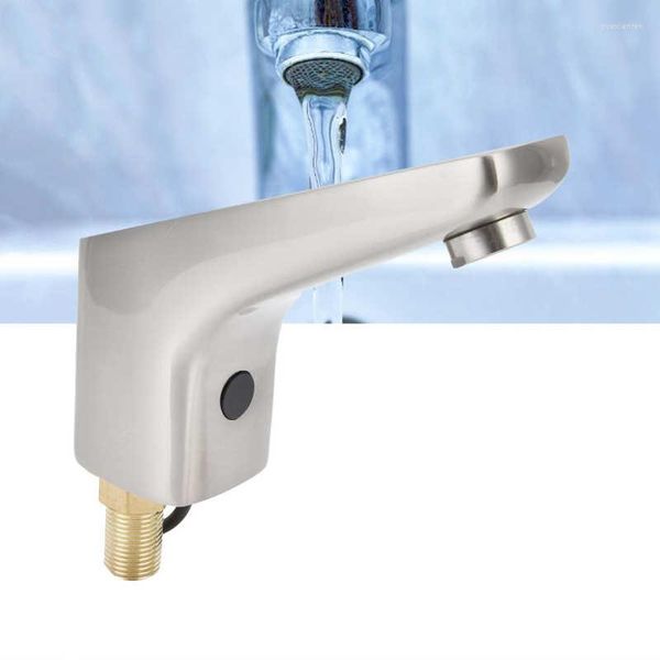 Torneiras de pia do banheiro AC 220V Sensor automático Torneira sem toque Smart Brass Smart Single Handle for And Kitchen