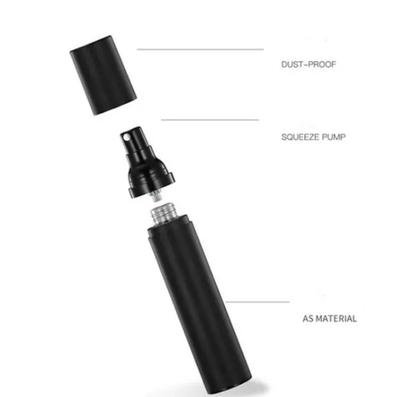 Flacone vuoto per pompa spray all'ingrosso nero satinato AS flaconi per lozione airless in plastica 15 ml 30 ml 50 ml bottiglia cosmetica