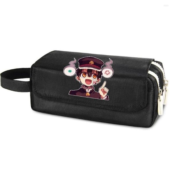 Wallets Hanako-kun impressa os meninos meninos meninos crianças adolescentes estudantes canvas lápis caixa de caixa cosmética trocar bolsa de caneta bolsa de caneta