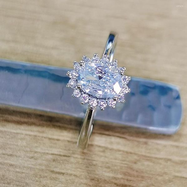 Обручальные кольца ослепительные цирконы классический стиль принцессы Поизобранный размером 6-10 серебряный цвет кольцо