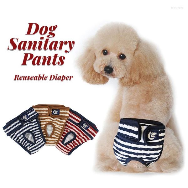 Abbigliamento per cani Pannolini riutilizzabili Cani femminili Pantaloni sanitari Biancheria intima per periodi di cotone A prova di perdite Forniture per toelettatura per animali Strumenti di addestramento