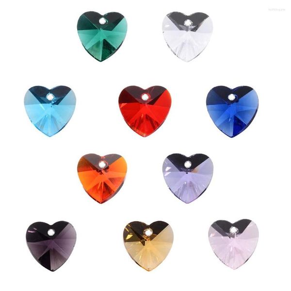 Lampadario di cristallo 100pcs 14mm fai da te cuore di pesca foro singolo amore diamante fondo affilato perline di vetro accessori ciondolo fatti a mano