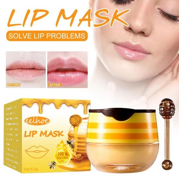 Honig-Lippenbalsam, Propolis-Lippenpflegecreme, feuchtigkeitsspendende, schlafende Lippenmaske, nährende, risshemmende Unisex-Lippenmaske