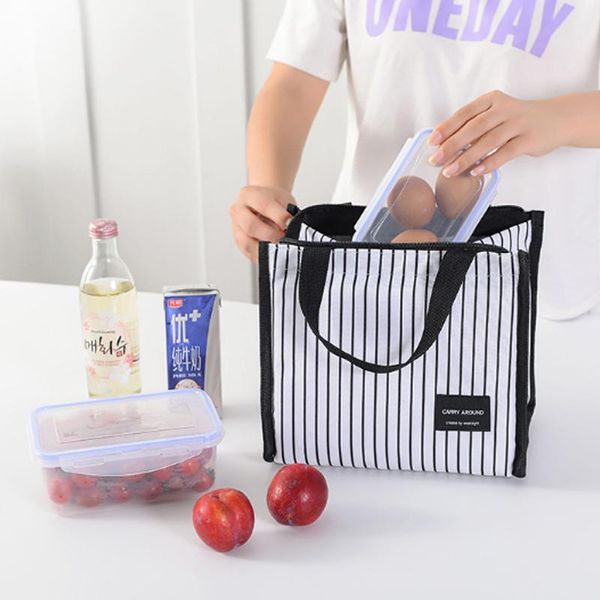 Depolama Çantaları Taşınabilir Öğle Yemeği Çantası Yalıtım Yalıtım Yiyecek Tote Piknik İş ve Okul Yalıtılmış Bagstorage Bagsstorage