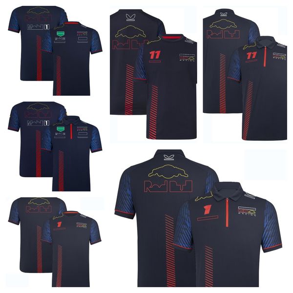 Camisetas masculinas e femininas de corrida de F1 2023 nova equipe camisas POLO de manga curta casual fãs camisas pilotos personalizadas com o mesmo parágrafo.