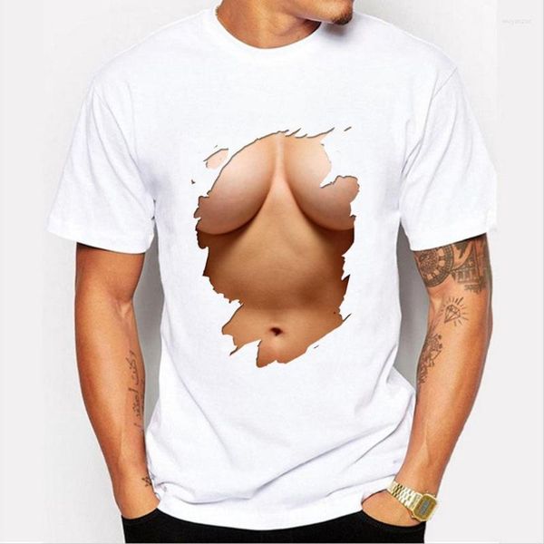 Camisetas masculinas 2023 Camisa de impressão de padrões sexy Use manga curta de vestuário superior não esgotada