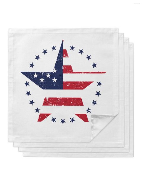 Tischserviette, Pentagramm, amerikanische Flagge, 4/6/8 Stück, Servietten, Restaurant, Abendessen, Hochzeit, Bankett, Dekor, Stoffzubehör, Party-Dekoration