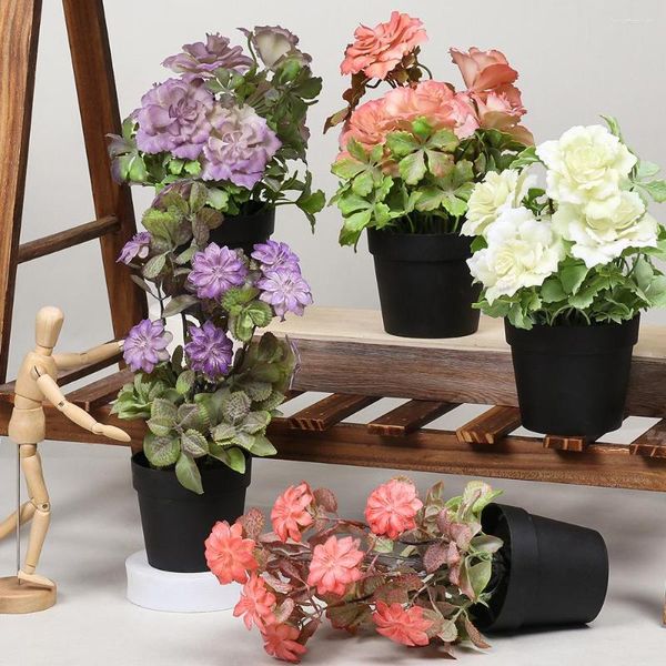 Dekorative Blumen Künstliche Pflanze Blume Gefälschte Pfingstrose Topf Home Dekoration Simulation Hochzeit Mariage Büro El Zimmer Tischdekoration