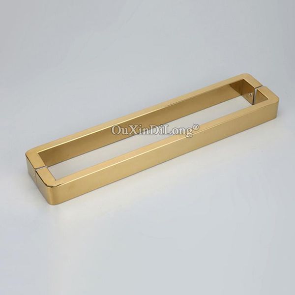 Handles Puxa a marca 2pcs aço inoxidável sem moldura portão deslizante de vidro de vidro/push titânio Decorações de casas de ouro