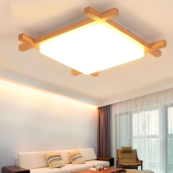 Plafoniere Luce a LED per illuminazione domestica Lampada con paralume in vetro Design originale Corridoi in bambù e legno Infissi per portico