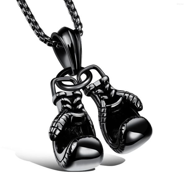 Подвесные ожерелья воротника Hombre в стимпанк хип -хоп из нержавеющей стали Gothic Vintage Boxing Glove Dewelly для мужчин CHOKER