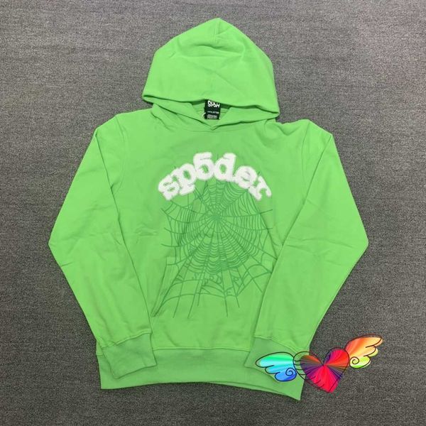 Erkek Hoodies Tişörtü Yeşil Spder Young Thug Hoodie Erkekler Kadınlar Yüksek Kaliteli Melek Örümcek Web Grafik Köpük Baskı Tişörtü Kazak DFZO