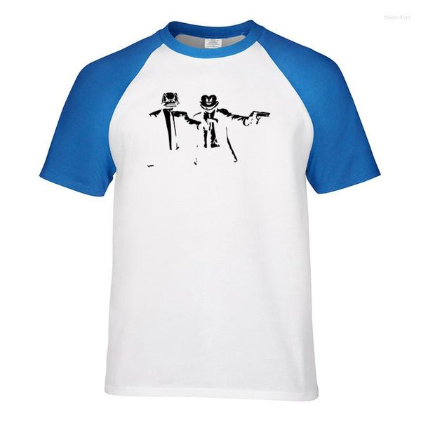 Camisetas masculinas Todos os tamanhos de cores romances de crime imprimir homens redondos de colarinho raglan manga moda de moda