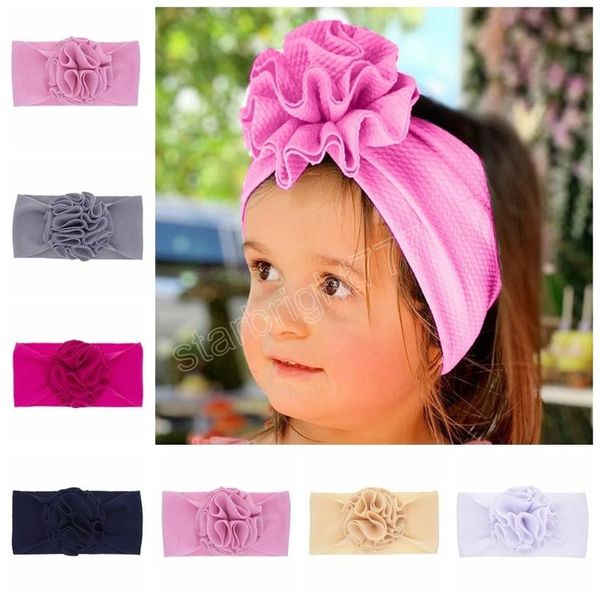 Fascia elastica in nylon a fiore grande Fasce per capelli larghe per bambina di alta qualità Puntelli per foto Accessori Regali carini