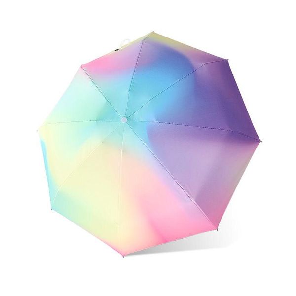 Umbrellas Mini Travel Sun Rain Umbrella Small UV Compact Dobring com Caso 8 Coste