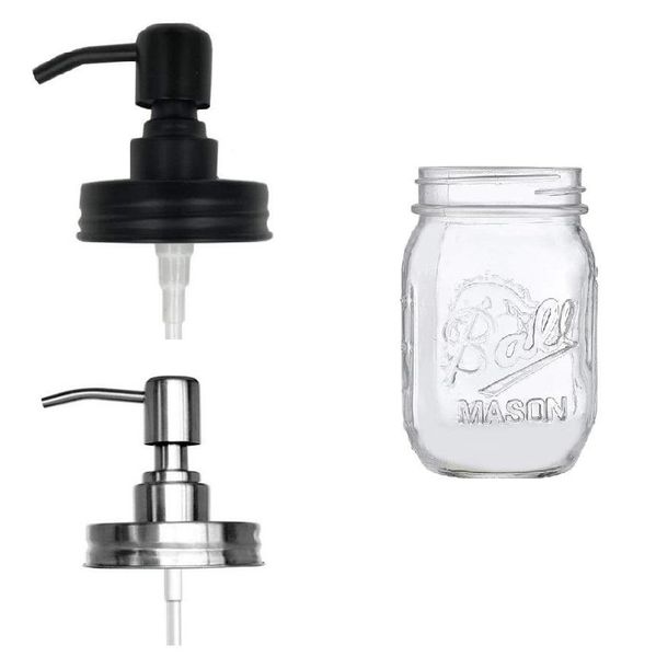 Black Mason Liquid Soap Dispenser Jarce Lids Prain Prappens из нержавеющей стали шампунь для ванной комнаты лосьон для лосьона.