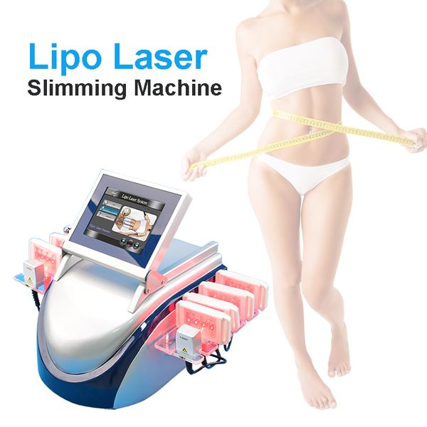 Diodo Profissional Diodo Lipolaser Slimming Machine Remoção de celulite FATO queimando o corpo a laser Lipo 10Pads 635-650nm Equipamento de beleza