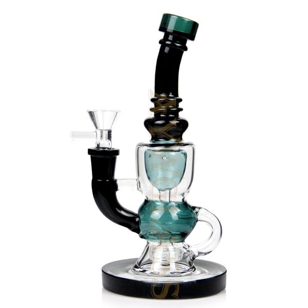 8 '' Recycler Glashah Glass fumando água Bongo Bong Dab Rig 14,4mm Matriz PERC Tabaco