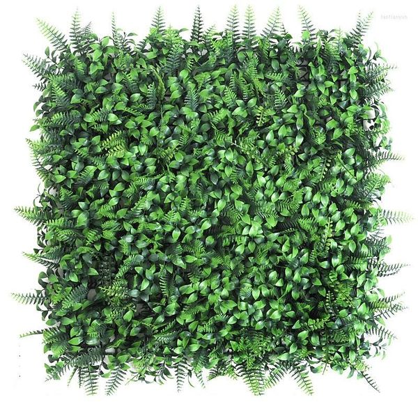 Dekorative Blumen Künstliche Pflanzenplatte Vertikales Dekor Grüner Farn Fake Wall Gartendekoration Faux Hängende Plantas Artificiales