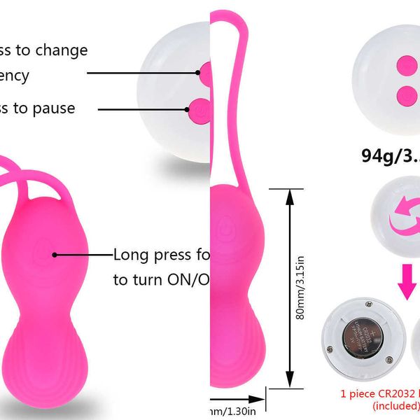 Nxy Vibratori Vibratore senza fili Telecomando Kegel Ball Morbido Silicone liquido Giocattolo del sesso per donne Adulto Pavimento pelvico Esercizio Palline vaginali 230310