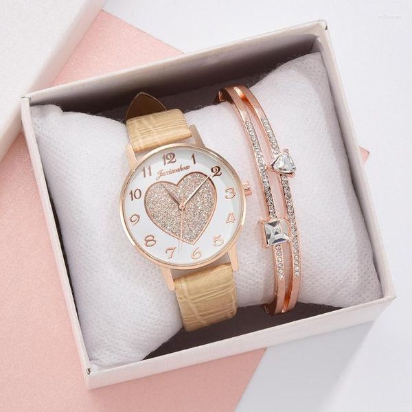 Orologi da polso Orologi da donna di moda Orologi di lusso Orologio da polso da donna al quarzo Set da donna Cinturino in pelle casual Orologio Reloj MujerOrologi da polso