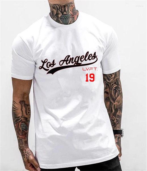 Camisetas masculinas 2023 camisa esportiva homens de manga curta ginástica academia algodão algodão slim fit girtness tops tees