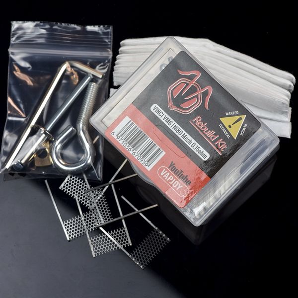 Kit de reconstrução VAPJOY RBK original para VINCI TM1 Ni80 Mesh 0,6ohm VM1 0,3ohm VM5 0,19ohm VM6 0,15ohm Ferramenta de substituição de bobina de fio com bobinas de sistema de haste de algodão DHL