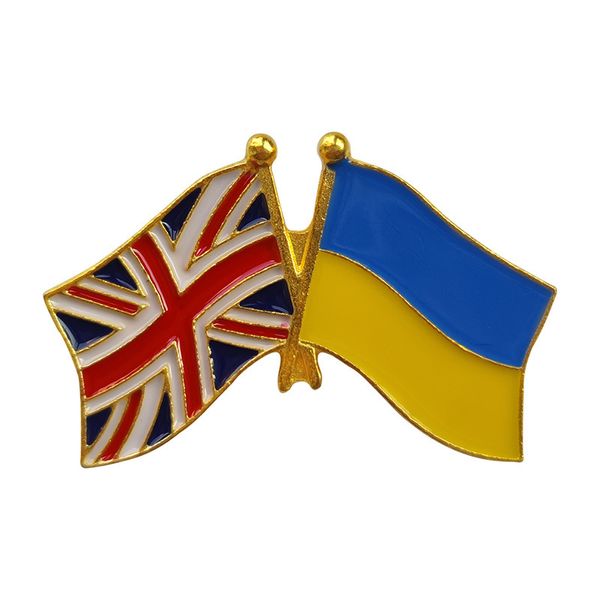 2023 USA UK Ukraine Flagge Broschen Europäische Union Kragen Abzeichen Liebe Frieden Taube Broschen für Männer Frauen Modeschmuck Großhandelspreis