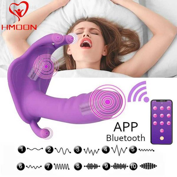 Giocattoli sessuali Massaggiatore Hmoon App wireless Vibratori telecomandati Indossare mutandine Bluetooth Vibratore vibratore Stimolatore clitoride Giocattoli sessuali per donne