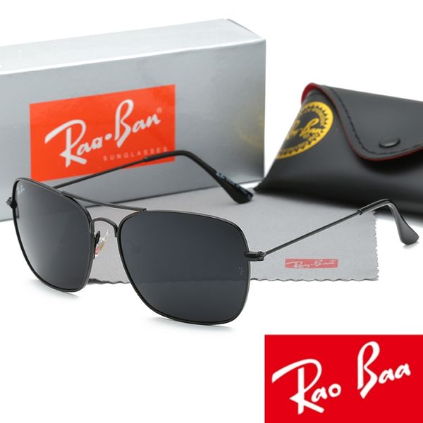 Masculino Rao Baa Óculos de Sol Clássico Marca Retro Óculos de Luxo Designer Eyewear Ray Bans Metal Frame Designers Óculos de Sol Mulher ML 3136 com lentes de caixa