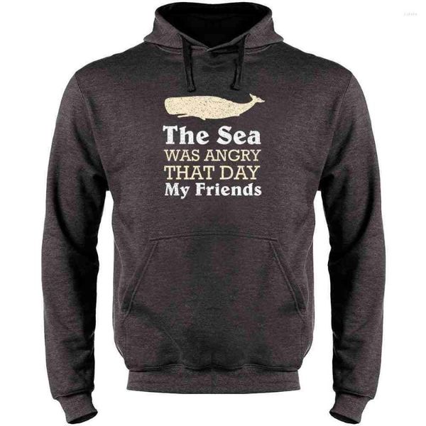 Herren-Kapuzenpullover „The Sea Was Angry That Day My Friends“, ideal für alle Jahreszeiten, langärmeliges Tank-Top, Fleece-Hoodie für Männer und Frauen, Sweatshirt