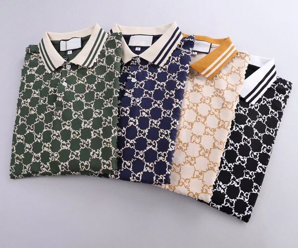 Camisetas masculinas polos camisa polo masculina de grife de luxo marca italiana roupas masculinas com letra G estampadas manga curta moda casual camiseta masculina de verão tamanho asiático M-3XL