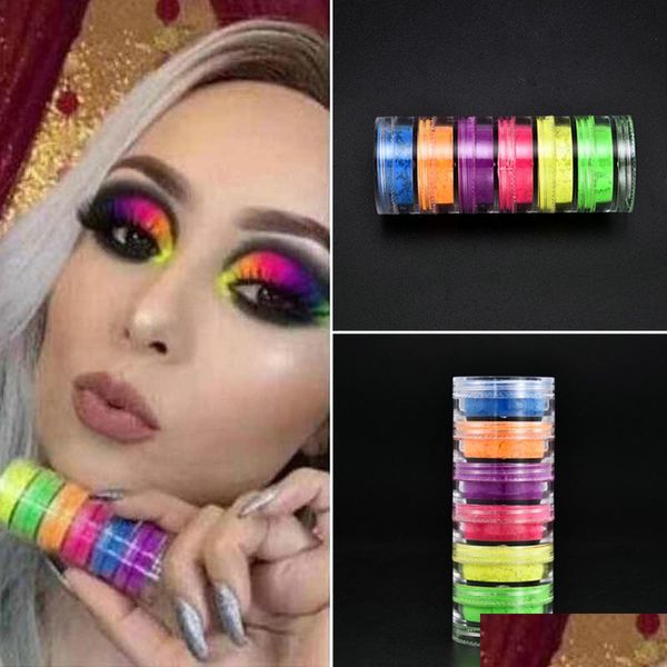 Party Gunst Neueste Neon Make-up Lidschatten 6 Farben in 1 Set Lidschatten Pulver Schönheit Kosmetik Drop Lieferung Hausgarten Festliche Suppl Dhbzj