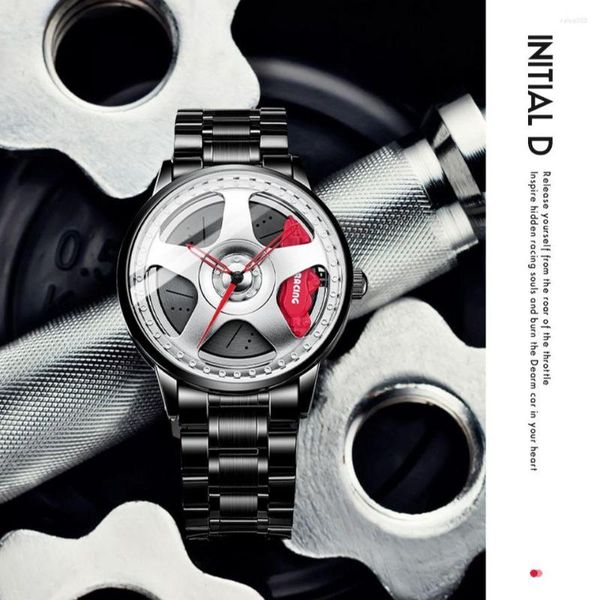 Orologi da polso Nektom Wheel maschile orologio a cavo tridimensionale Modifica automobilistica tema culturale da uomo in quarzo concettuale
