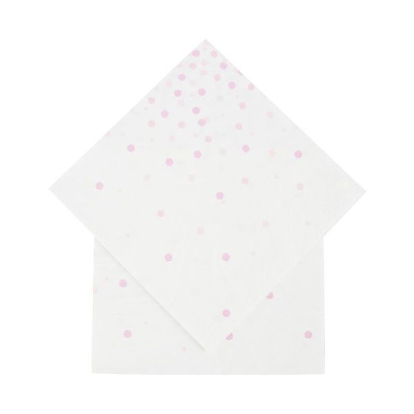 Louça descartável 20pcs baby rosa ponto papel guardanapo de casamento menina de aniversário decoração de festas de festa de mesa ecologicamente corretas